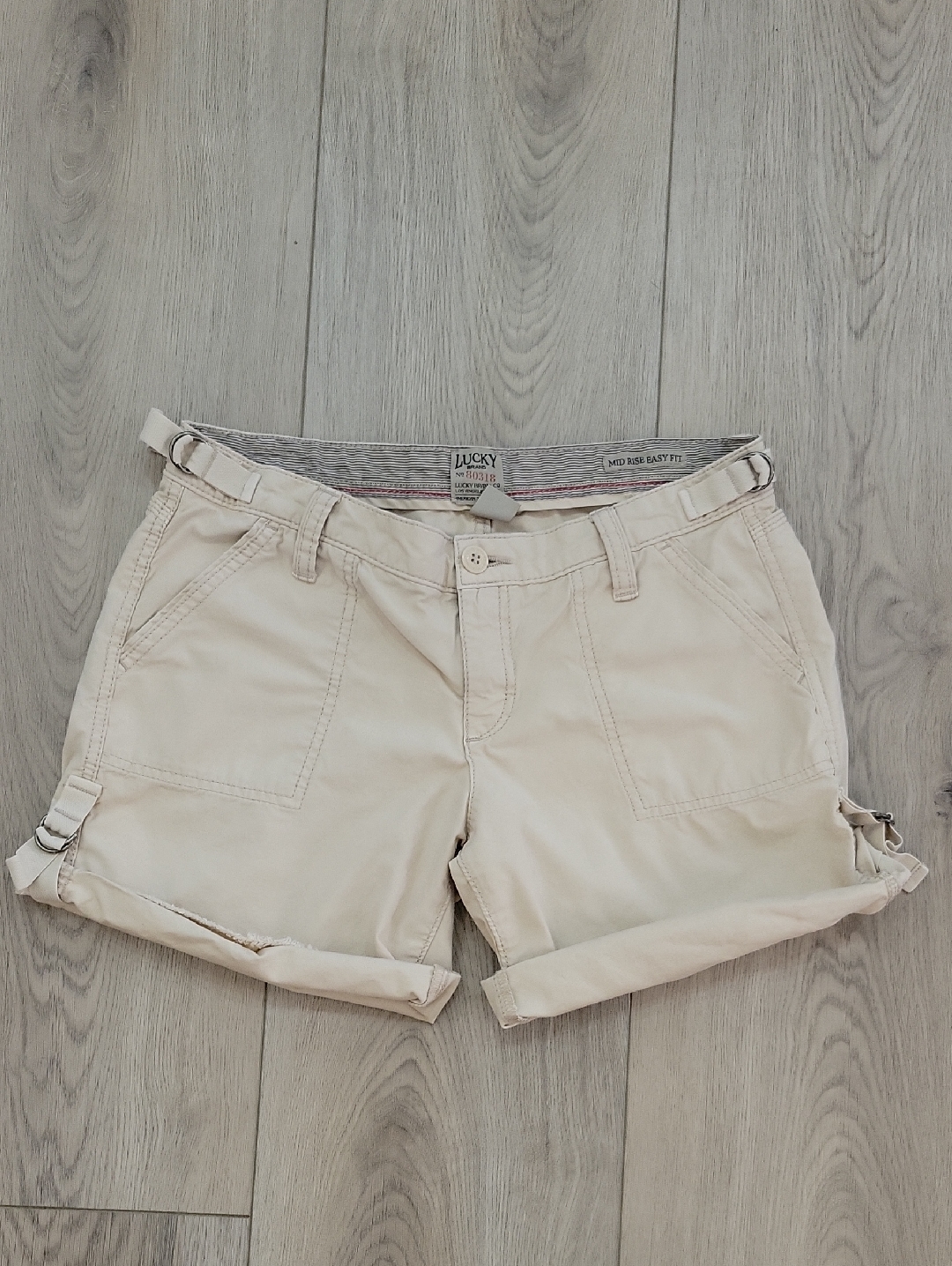 Lucky Brand Cream RollCuff Utility Shorts